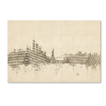 Trademark Fine Art ''New York Skyline Sheet Music'' by Michael Tompsett 30" x 47" Canvas Art (MT0822-C3047GG)