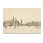 Trademark Fine Art ''New York Skyline Sheet Music'' by Michael Tompsett 12" x 19" Canvas Art (MT0822-C1219GG)
