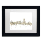 Trademark Fine Art ''San Francisco Skyline Sheet Music'' by Michael Tompsett 11" x 14" Black Frame (MT0823-B1114MF)