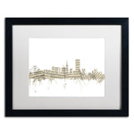 Trademark Fine Art ''San Francisco Skyline Sheet Music'' by Michael Tompsett 16" x 20" White Matted (MT0823-B1620MF)
