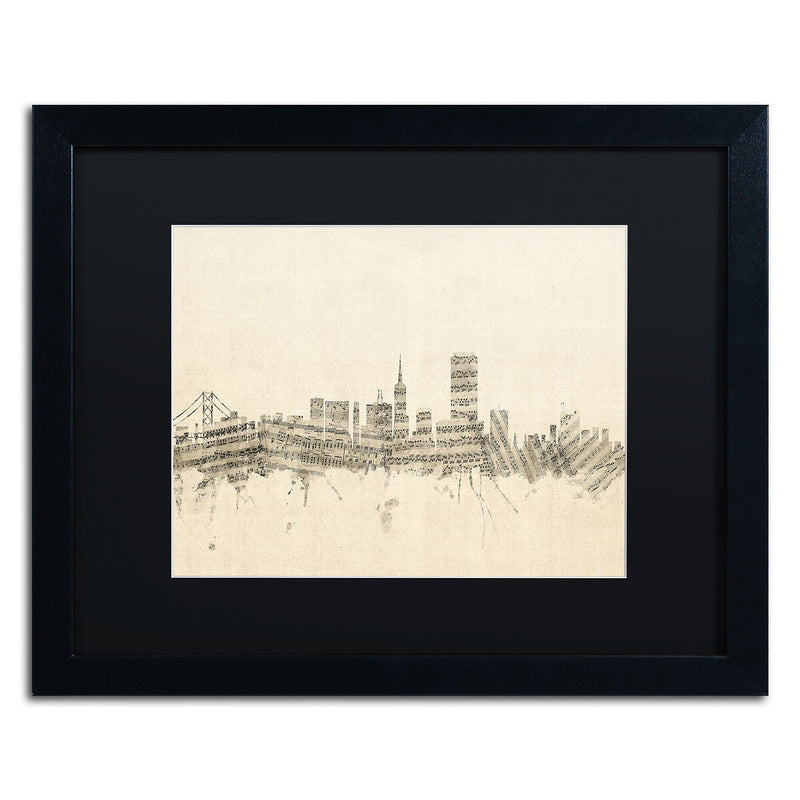 Trademark Fine Art ''san Francisco Sheet Music II'' by Michael Tompsett 16" x 20"  Black Frame (MT0824-B1620BMF)