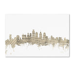 Trademark Fine Art ''Philadelphia Skyline Sheet Music'' by Michael Tompsett 12" x 19" Canvas Art (MT0825-C1219GG)