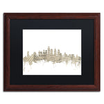 Trademark Fine Art ''Philadelphia Skyline Sheet Music'' by Michael Tompsett 16" x 20" Wood Frame (MT0825-W1620BMF)
