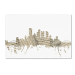 Trademark Fine Art ''Pittsburgh Skyline Sheet Music'' by Michael Tompsett 12" x 19" Canvas Art (MT0827-C1219GG)