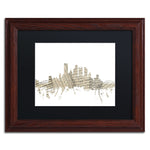 Trademark Fine Art ''Pittsburgh Skyline Sheet Music'' by Michael Tompsett 11" x 14" Wood Frame (MT0827-W1114BMF)