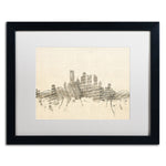 Trademark Fine Art ''Pittsburgh Skyline Sheet Music II'' by Michael Tompsett 16" x 20" White Matted Black Frame (MT0829-B1620MF)