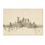 Trademark Fine Art ''Pittsburgh Skyline Sheet Music'' by Michael Tompsett 30" x 47" Canvas Art (MT0829-C3047GG)