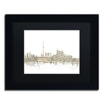 Trademark Fine Art ''Toronto Skyline Sheet Music'' by Michael Tompsett 11" x 14" Black Frame (MT0831-B1114BMF)