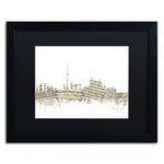 Trademark Fine Art ''Toronto Skyline Sheet Music'' by Michael Tompsett 16" x 20" Black Matted Black Frame (MT0831-B1620BMF)