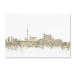 Trademark Fine Art ''Toronto Canada Skyline Sheet Music'' by Michael Tompsett 12" x 19" Canvas Art (MT0831-C1219GG)