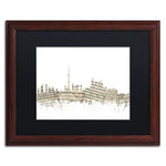 Trademark Fine Art ''Toronto Skyline Sheet Music'' by Michael Tompsett 16" x 20" Black Matted Wood Frame (MT0831-W1620BMF)