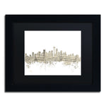 Trademark Fine Art ''Seattle Washington Skyline Sheet Music'' by Michael Tompsett 11" x 14" Black Frame (MT0833-B1114BMF)
