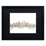 Trademark Fine Art ''Seattle Skyline Sheet Music'' by Michael Tompsett 16" x 20" Black Matted Black Frame (MT0833-B1620BMF)