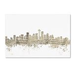 Trademark Fine Art ''Seattle Washington Skyline Sheet Music'' by Michael Tompsett 12" x 19" Canvas Art (MT0833-C1219GG)