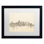 Trademark Fine Art ''Boston Skyline Sheet Music'' by Michael Tompsett 16" x 20" White Matted Black Frame (MT0834-B1620MF)