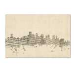 Trademark Fine Art ''Boston Massachusetts Skyline Sheet Music'' by Michael Tompsett 30" x 47" Canvas Art (MT0834-C3047GG)