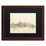 Trademark Fine Art ''Boston Skyline Sheet Music'' by Michael Tompsett 16" x 20" Black Matted Wood Frame (MT0834-W1620BMF)