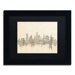 Trademark Fine Art ''Houston Texas Skyline Sheet Music'' by Michael Tompsett 11" x 14" Black Frame (MT0836-B1114BMF)
