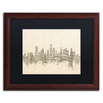 Trademark Fine Art ''Houston Texas Skyline Sheet Music'' by Michael Tompsett 16" x 20" Wood Frame (MT0836-W1620BMF)