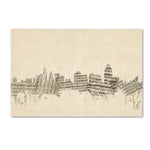 Trademark Fine Art ''Cincinnati Ohio Skyline Sheet Music'' by Michael Tompsett 12" x 19" Canvas Art (MT0838-C1219GG)