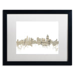 Trademark Fine Art ''Cincinnati Skyline Sheet Music'' by Michael Tompsett 16" x 20" White Matted Black Frame (MT0839-B1620MF)