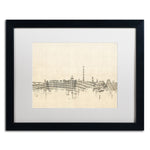 Trademark Fine Art ''Washington DC Skyline Sheet Music'' by Michael Tompsett 16" x 20" White Matted Black Frame (MT0840-B1620MF)