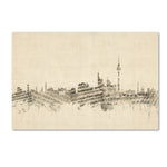Trademark Fine Art ''Berlin Germany Skyline Sheet Music'' by Michael Tompsett 30" x 47" Canvas Art (MT0842-C3047GG)
