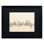 Trademark Fine Art ''Denver Skyline Sheet Music'' by Michael Tompsett 16" x 20" Black Matted Black Frame (MT0844-B1620BMF)