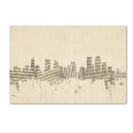 Trademark Fine Art ''Denver Colorado Skyline Sheet Music'' by Michael Tompsett 12" x 19" Canvas Art (MT0844-C1219GG)