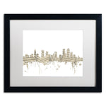 Trademark Fine Art ''Denver Skyline Sheet Music'' by Michael Tompsett 16" x 20" White Matted Black Frame (MT0845-B1620MF)