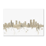 Trademark Fine Art ''Denver Colorado Skyline Sheet Music'' by Michael Tompsett 30" x 47" Canvas Art (MT0845-C3047GG)
