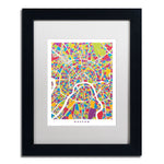 Trademark Fine Art ''Moscow City Street Map II'' by Michael Tompsett 11" x 14" White Matted Black Frame (MT0848-B1114MF)