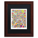 Trademark Fine Art ''Moscow City Street Map II'' by Michael Tompsett 11" x 14" Black Matted Wood Frame (MT0848-W1114BMF)