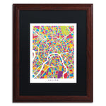 Trademark Fine Art ''Moscow City Street Map II'' by Michael Tompsett 16" x 20" Black Matted Wood Frame (MT0848-W1620BMF)