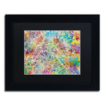 Trademark Fine Art ''Paris France Street Map II'' by Michael Tompsett 11" x 14" Black Matted Black Frame (MT0852-B1114BMF)
