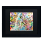 Trademark Fine Art ''New York City Street Map'' by Michael Tompsett 11" x 14" Black Matted Black Frame (MT0854-B1114BMF)
