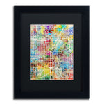 Trademark Fine Art ''Las Vegas City Street Map'' by Michael Tompsett 11" x 14" Black Matted Black Frame (MT0855-B1114BMF)