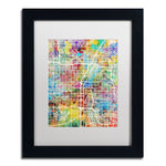 Trademark Fine Art ''Las Vegas City Street Map'' by Michael Tompsett 11" x 14" White Matted Black Frame (MT0855-B1114MF)