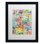 Trademark Fine Art ''Las Vegas City Street Map'' by Michael Tompsett 16" x 20" White Matted Black Frame (MT0855-B1620MF)