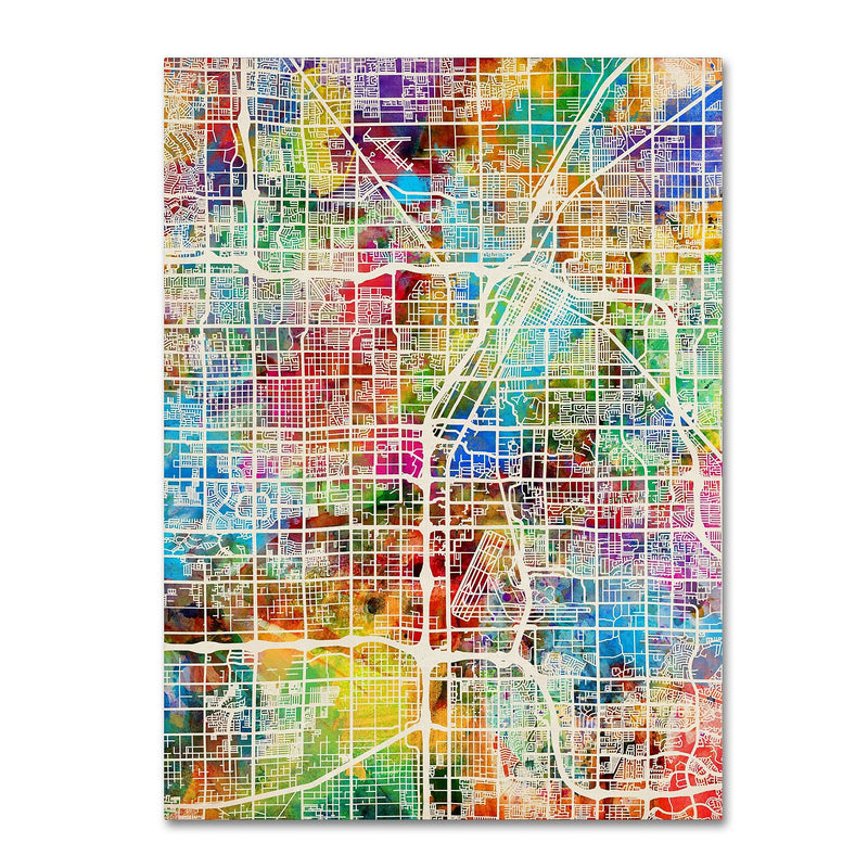 Trademark Fine Art ''Las Vegas City Street Map'' by Michael Tompsett 35" x 47" Canvas Art (MT0855-C3547GG)