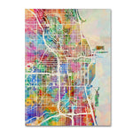 Trademark Fine Art ''Chicago City Street Map'' by Michael Tompsett 24" x 32" Canvas Art (MT0856-C2432GG)