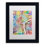 Trademark Fine Art ''Philadelphia Street Map'' by Michael Tompsett 11" x 14" White Matted Black Frame (MT0857-B1114MF)