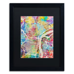 Trademark Fine Art ''Philadelphia Street Map'' by Michael Tompsett 16" x 20" Black Matted Black Frame (MT0857-B1620BMF)
