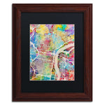 Trademark Fine Art ''Philadelphia Street Map'' by Michael Tompsett 11" x 14" Black Matted Wood Frame (MT0857-W1114BMF)