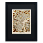 Trademark Fine Art ''Philadelphia Street Map II'' by Michael Tompsett 16" x 20" Black Matted Black Frame (MT0858-B1620BMF)