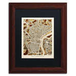 Trademark Fine Art ''Philadelphia Street Map II'' by Michael Tompsett 11" x 14" Black Matted Wood Frame (MT0858-W1114BMF)