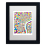 Trademark Fine Art ''Philadelphia Street Map III'' by Michael Tompsett 11" x 14" White Matted Black Frame (MT0859-B1114MF)