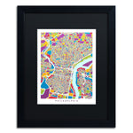 Trademark Fine Art ''Philadelphia Street Map III'' by Michael Tompsett 16" x 20" Black Matted Black Frame (MT0859-B1620BMF)
