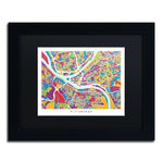 Trademark Fine Art ''Pittsburgh Street Map'' by Michael Tompsett 11" x 14" Black Matted Black Frame (MT0862-B1114BMF)