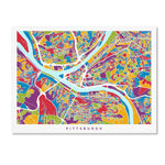 Trademark Fine Art ''Pittsburgh Pennsylvania Street Map'' by Michael Tompsett 35" x 47" Canvas Art (MT0862-C3547GG)